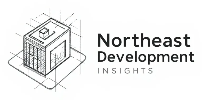 Northeast Development Insights dashboard showing early-stage Rhode Island development projects and permit filings